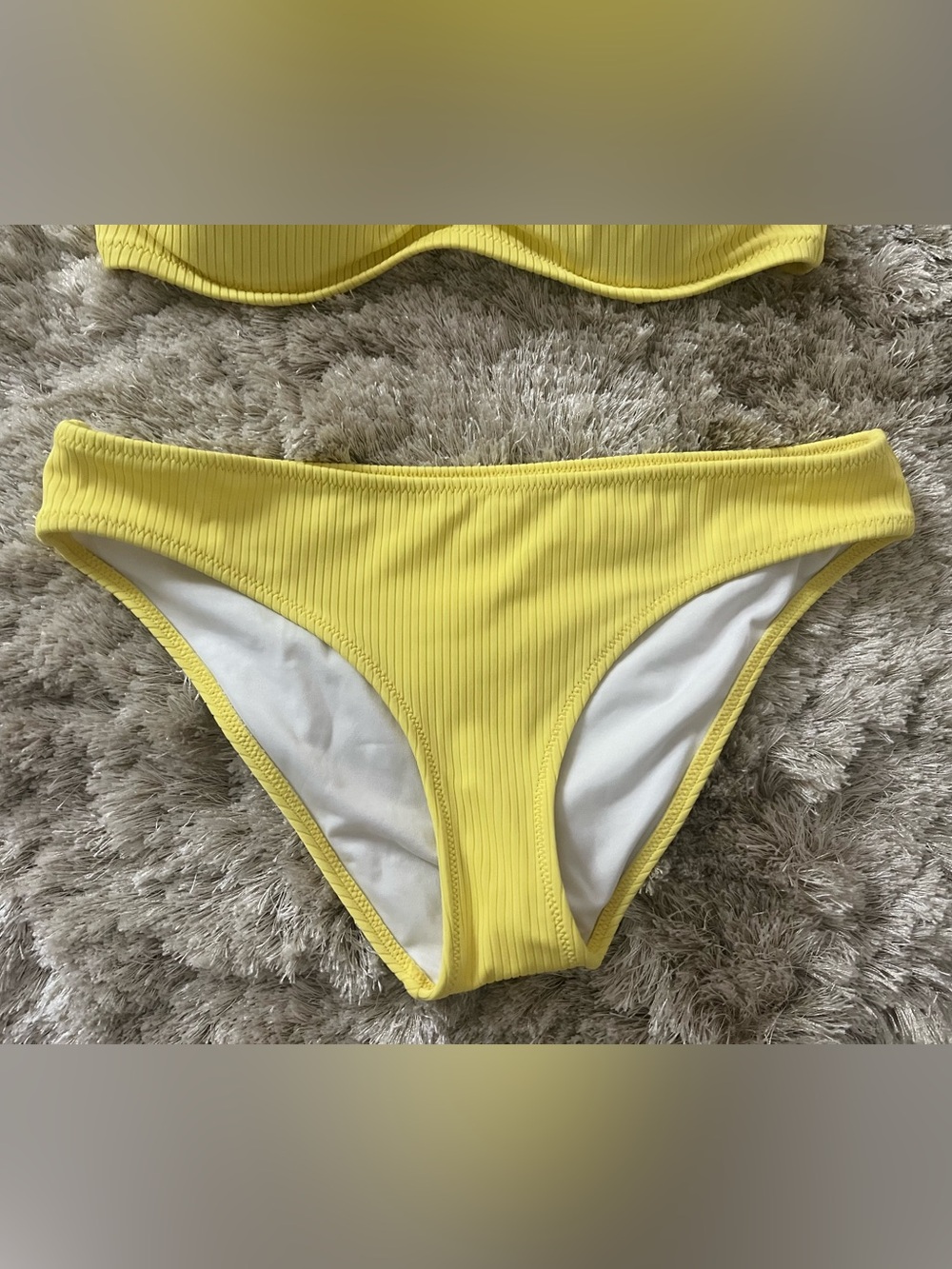 Shade & Shore Yellow Ribbed Two-Piece Bikini Set - Picture 3 of 6